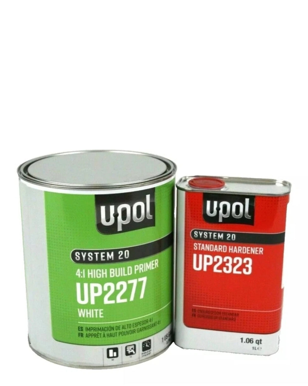 2K Urethane Primer Gallon Kit WHITE U-Pol UP2277 W/ Med. FAST OR SLOW