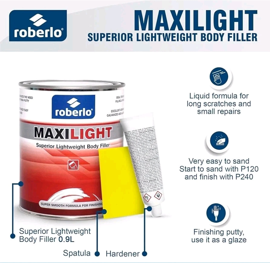 Roberlo MAXILIGHT Superior Lightweight Body Filler 0.9L  With Hardener