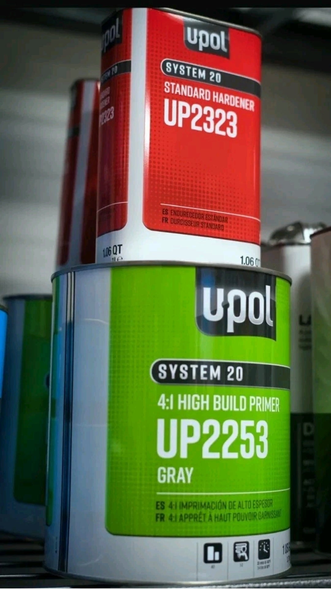 U-POL 2253 2K 4:1 GL Gray High Build Urethane Primer W/Med,slow or Fast