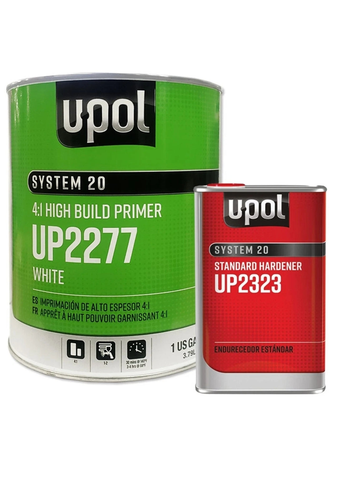 2K Urethane Primer Gallon Kit WHITE U-Pol UP2277 W/ Med. FAST OR SLOW
